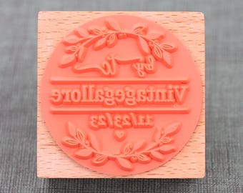 Wooden Rubber Stamp, Custom Business Logo Stamp, Rubber Stamp for Personalized Gifts, Paper Stamper, Ink Stamps For Gift