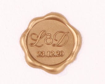 Personalized Wax Seal Stickers, Custom Logo Wax Seals, Handmade Sealing Sticker for Wedding Invitation, Self-Adhesive