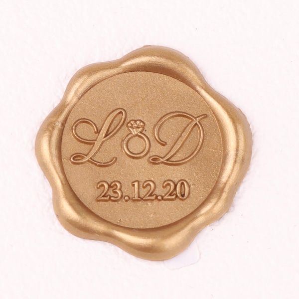 Personalized Wax Seal Stickers, Custom Logo Wax Seals, Handmade Sealing Sticker for Wedding Invitation, Self-Adhesive