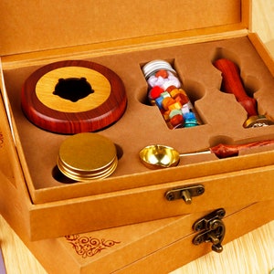 Sello de cera personalizado, kit de cera para sellar, kit de cera para sobres, sello de cera con diseño floral para bodas, sello de cera con inicial personalizado