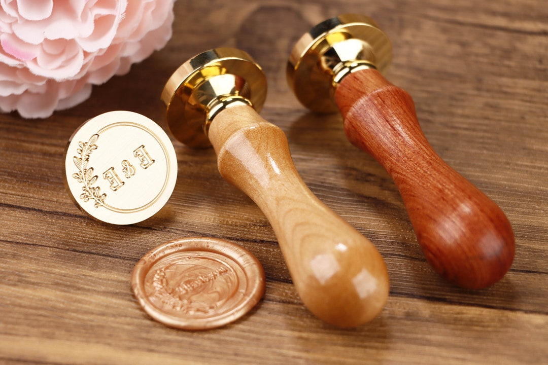 2-teiliges Wachssiegel Set Mit Holzwärmer & Löffel - Retro Design Für Briefe & Geschenke