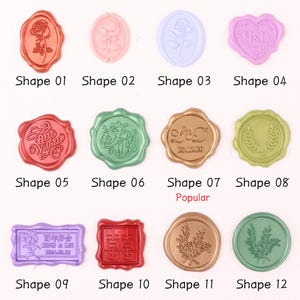 Autocollants personnalisés en cire de cire, support auto-adhésifs en cire, Autocollants faits main en cire de cire pour faire partit d'un mariage, Autocollants personnalisés avec logo en cire
