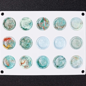 Wax Seal Silicone Mold Set, Wax Sealing Pad for wedding invitation, 15 Cavities Round wax stamp mould, Wax seal Kits/Tool