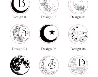 Halvmåne vaxsigillstämpel, anpassad logotyp/design/idé, utbytbar sigillstämpel