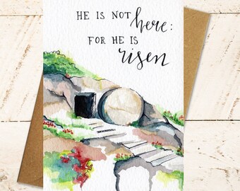 Pack of Easter Cards, Christian Easter Card, He Is Risen, Pack of 5 or 10