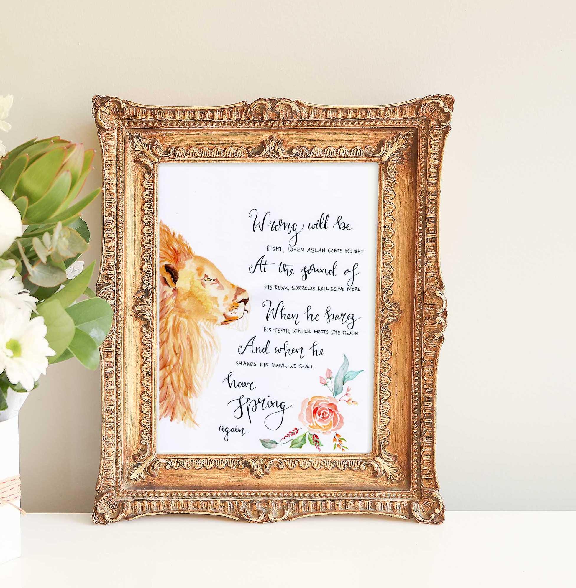 Aslan Greeting Card, Print, Narnia Art, the Lion the Witch and the ...