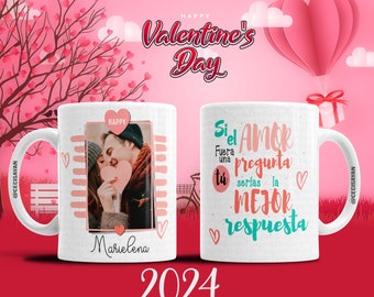Modelo de design de caneca Dia dos Namorados Sublimação de caneca Dia dos Namorados Sublimado Modelo Design Colagem