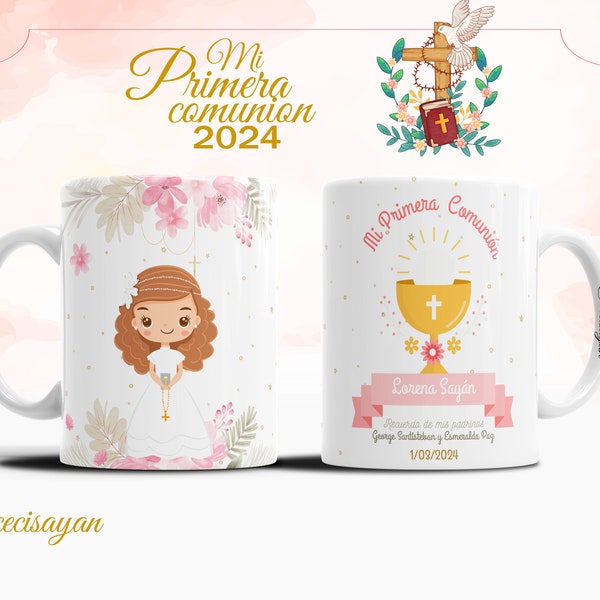 Diseños Sublimación Comunion Para Taza - sublimation templates - mug template - sublimation designs - Comunion- Diseño PRIMERA COMUNIÓN