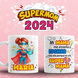 Plantillas para tazas mama PSD editables / 6 Mother's day mug templates PSD/Super Mon