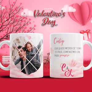 Mug Plantillas Tazas San Valentin plantillas para tazas Design Mug. Enamorados EDITABLE Adobe Photoshop