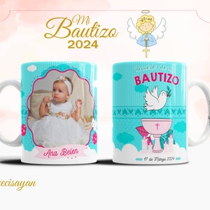 bautizo 6 My baptism mug design, sublimation design for 11 oz mugs, mug design, template for mug Editable design