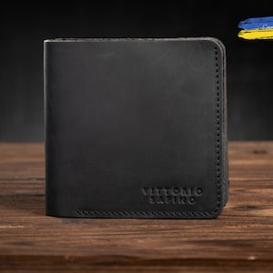 Cartera de cuero clásica, Cartera artesanal, Cartera bifold para mujer, Cartera de cuero delgada, Cartera clásica para hombre, Cartera para mujer, Cartera pequeña