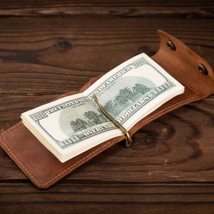 Geldklammer Portemonnaie Leder Kartenetui Reise Portemonnaie Geldbörse Herren Geldhalter Kreditkarten clip Wallet mit ID Halter Bifold Wallet