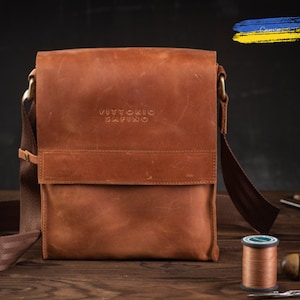 Sac homme cuir vintage, sac à bandoulière pour homme, sac crossbody en cuir, sac messager en cuir, sac tablette en cuir pour homme, cuir de cheval fou