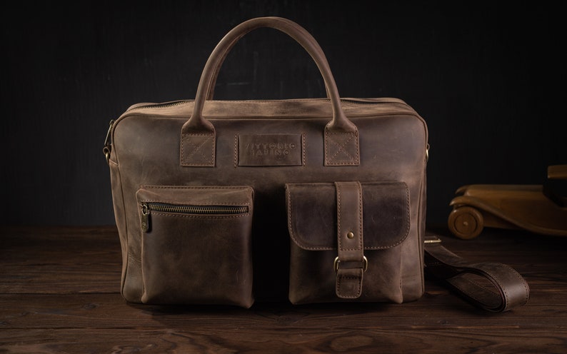 Men's Briefcase in Vintage Style, Leather Vintage Briefcase for Men ...