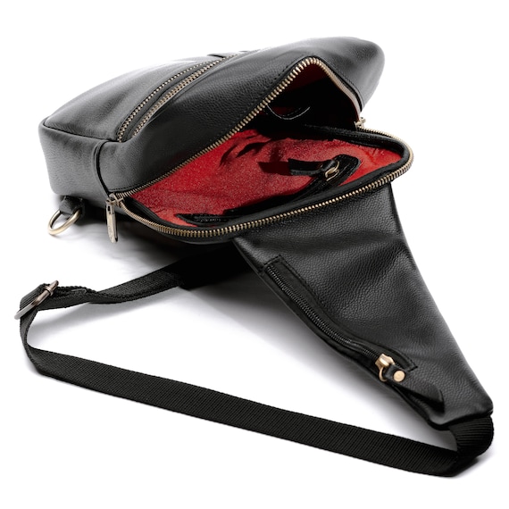 Mens Leather Sling Bag Men Cross Body Bag Small Crossbody 