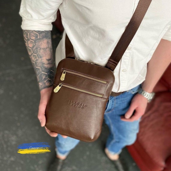 Small Men's Shoulder Bag Men Messenger Bag Classic Etsy