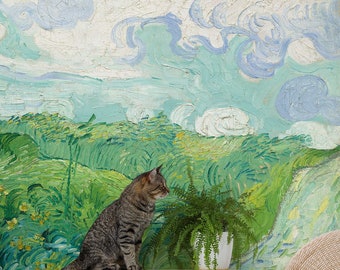 Green wheat fields by Vincent van Gogh | Self Adhesive | Peel and Stick | Removable Wallpaper