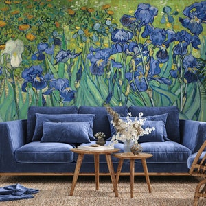 Wallpaper with Irises by Vincent van Gogh | Self Adhesive | Peel & Stick | Removable Wallpaper