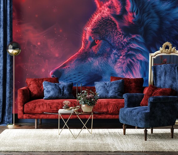 3D Wolf Door Mural Wallpaper - Self-Adhesive PVC Poster, 77x200cm, Easy DIY Wall Or Door Decal - View #3