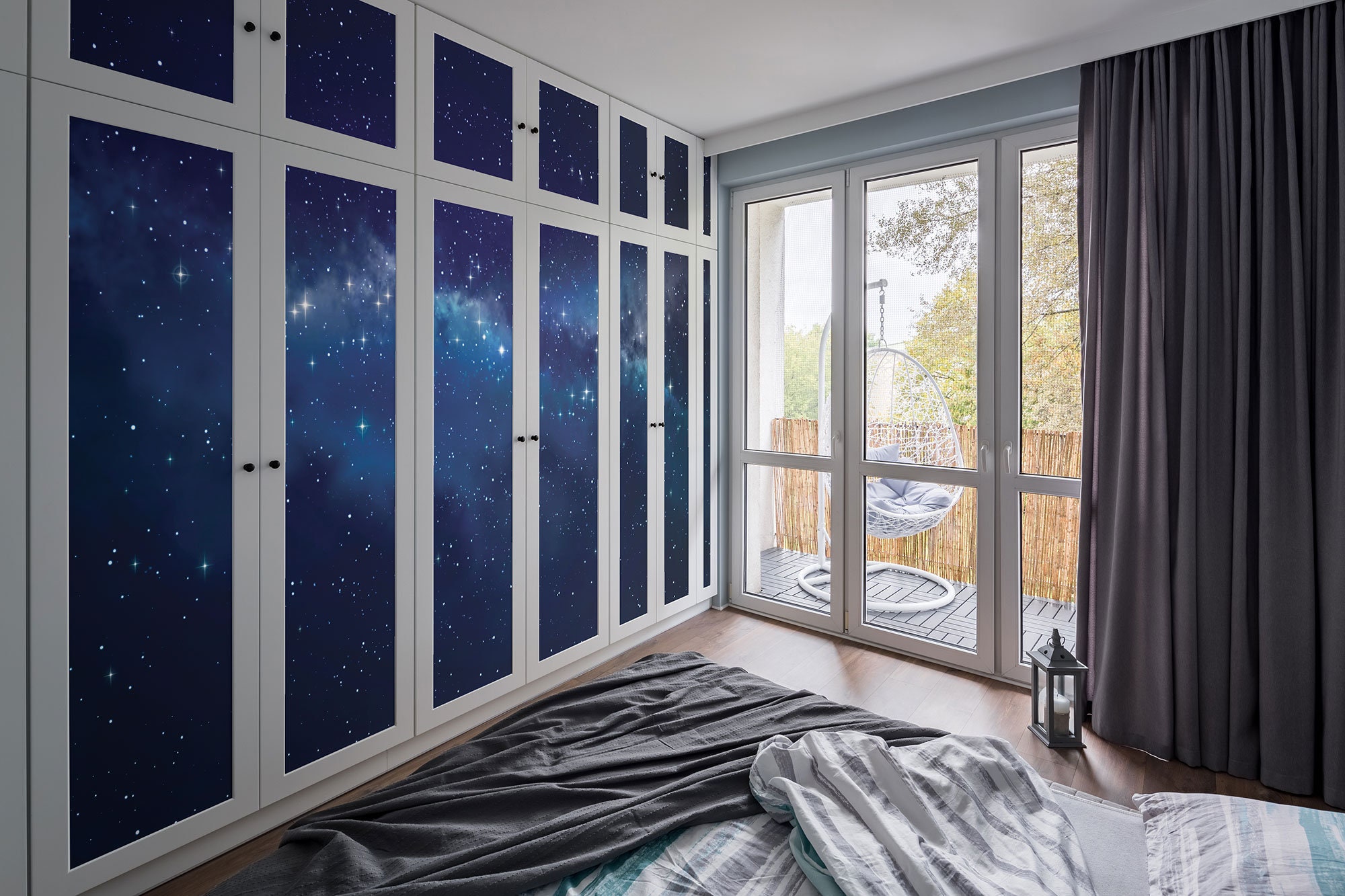 Dark Blue Cosmic Wallpaper, Space & Stars Wall Mural • Peel and Stick ...