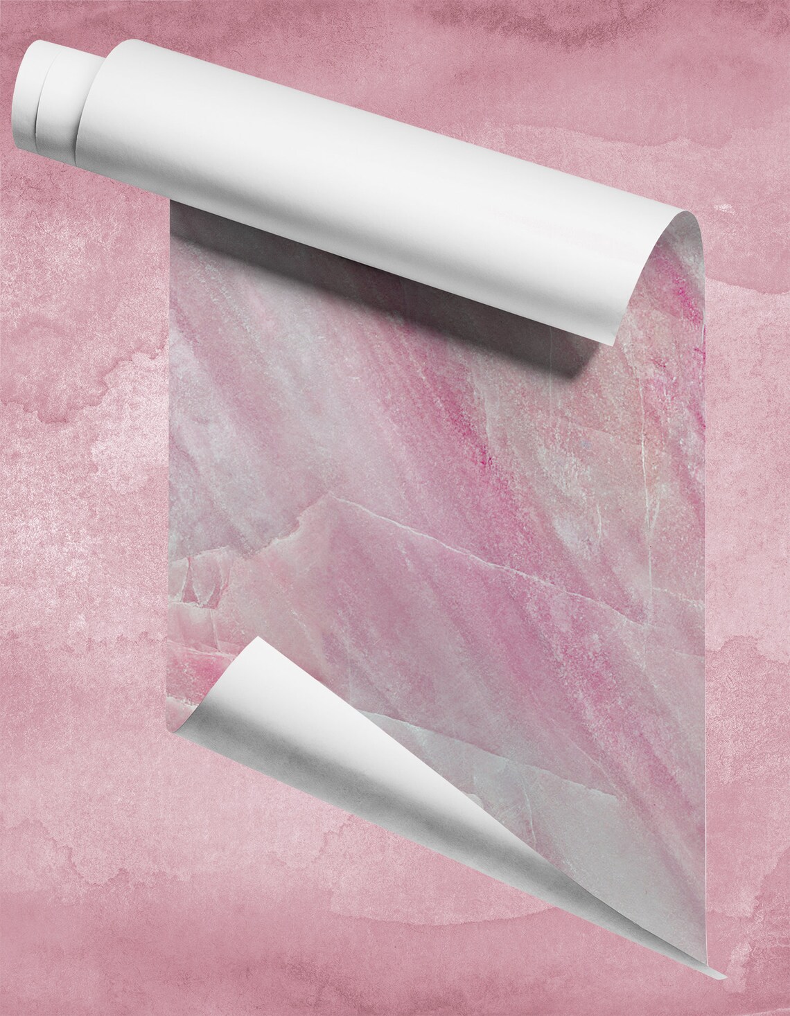 Pink Quartz Stone Mural Polished Crystal Marble Wallpaper | Etsy