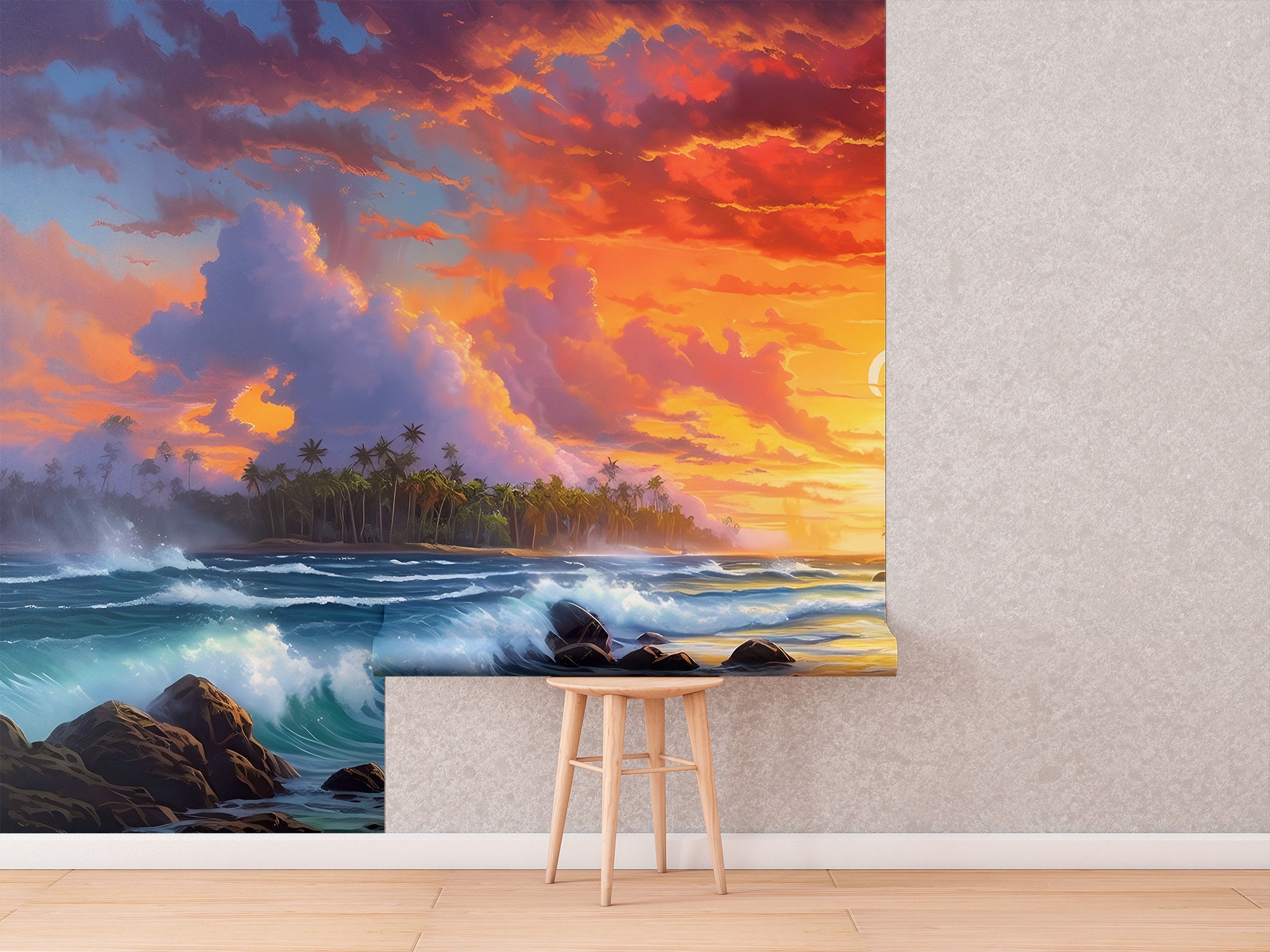 Beautiful Hawaii Wallpaper, USA, Abstract Island Wall Mural • Peel and ...