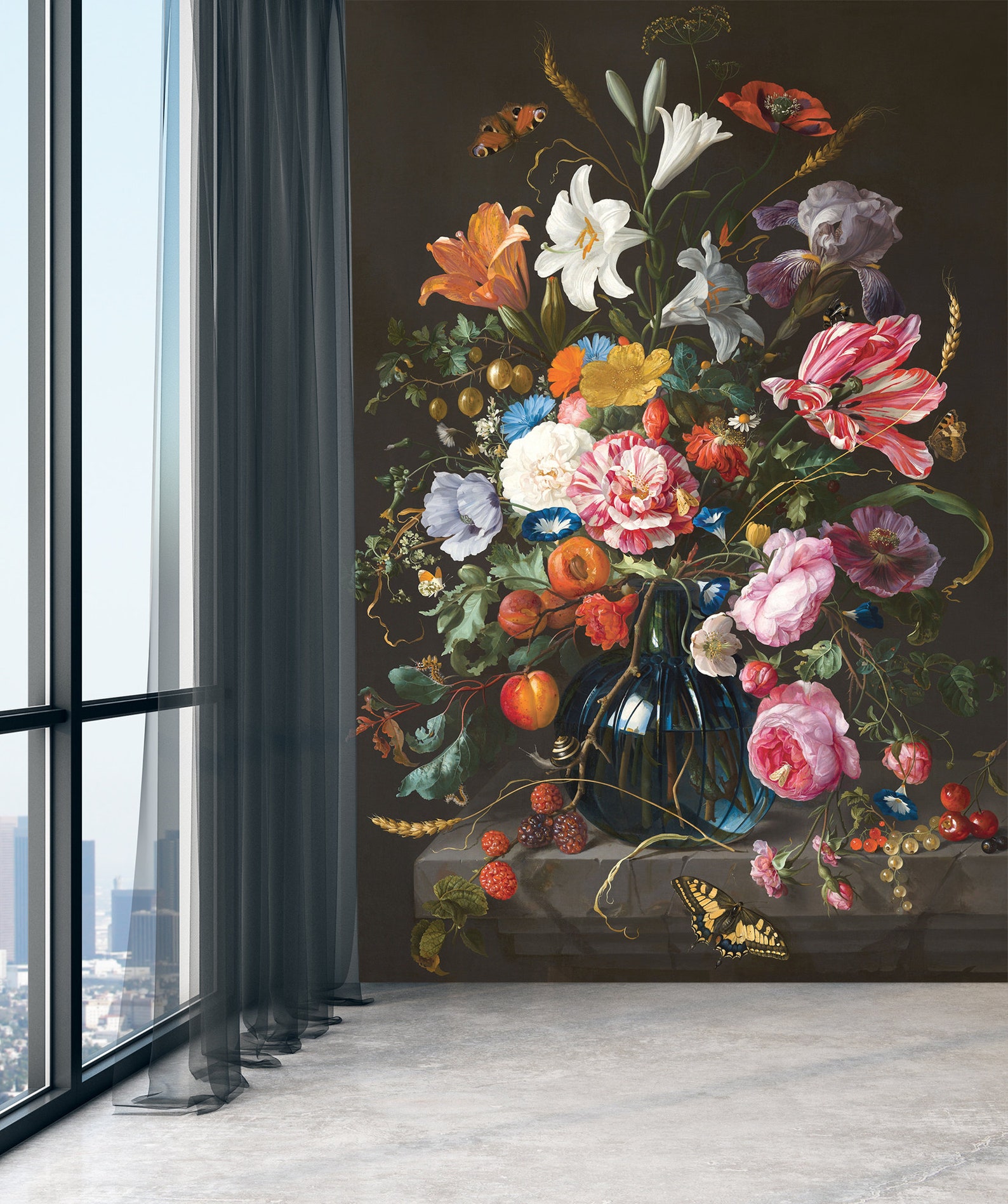 Still Life Photo Wallpaper Old Vintage Flowers Pattern Self - Etsy