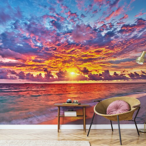 Sunset and Beach Wallpaper Self Adhesive Peel & Stick - Etsy