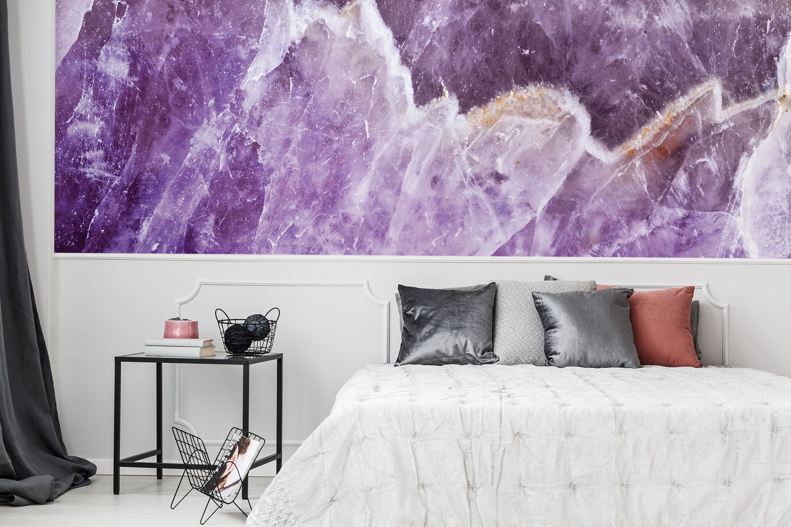 Polished Amethyst Stone Wallpaper Purple Crystal Wallpaper | Etsy