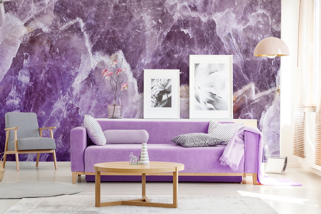 Polished Amethyst Stone Wallpaper, Purple Crystal Wallpaper Self