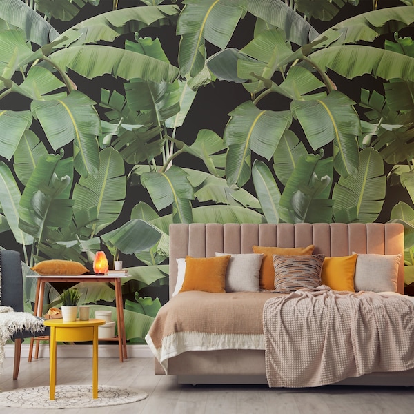 Banana Leaves Wallpaper Etsy