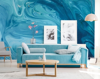 Papier Peint Photo 3D Pierre Bleue - Effet Mural Familial, 8334NA, Allemagne