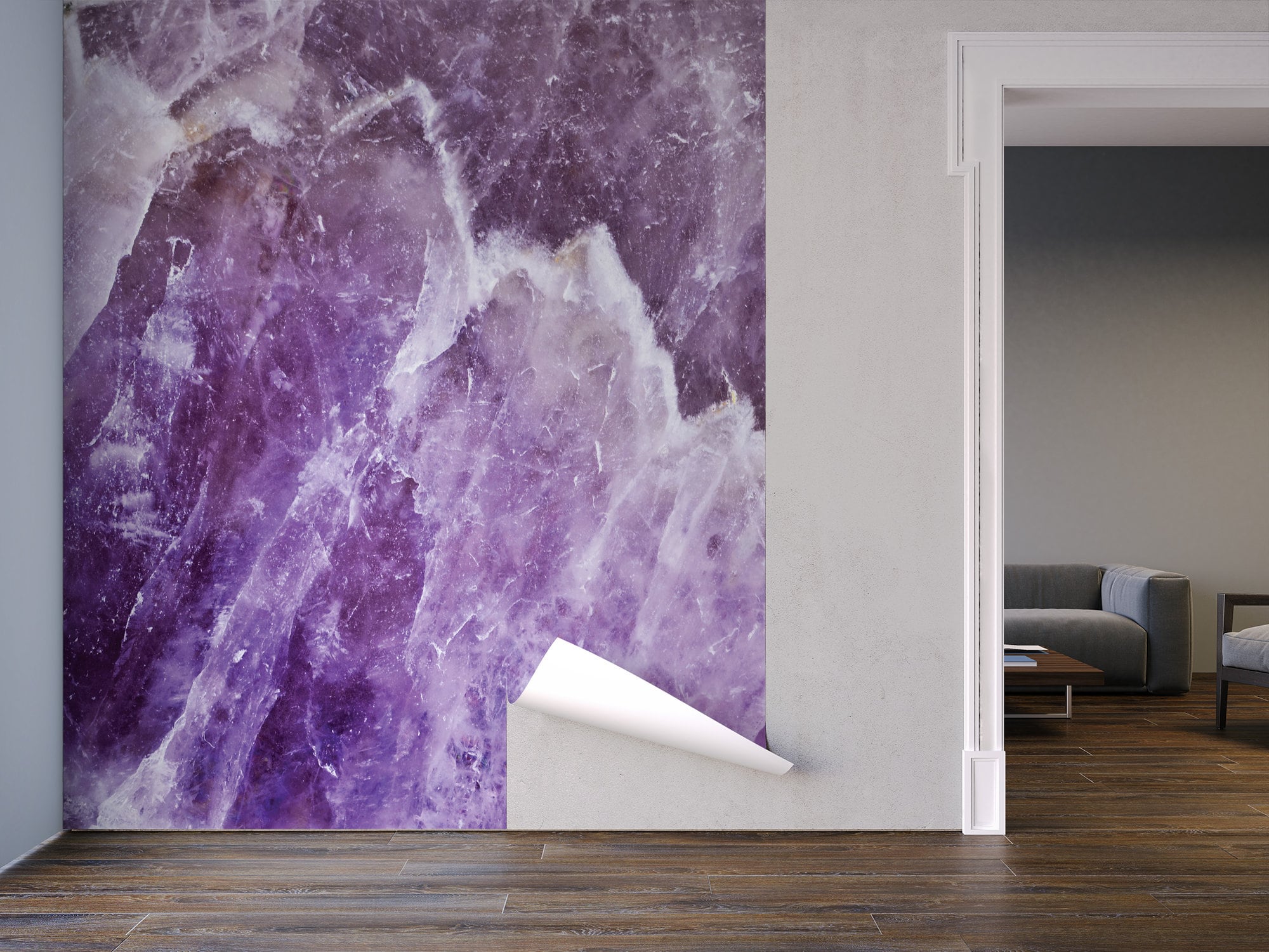 Polished Amethyst Stone Wallpaper Purple Crystal Wallpaper | Etsy