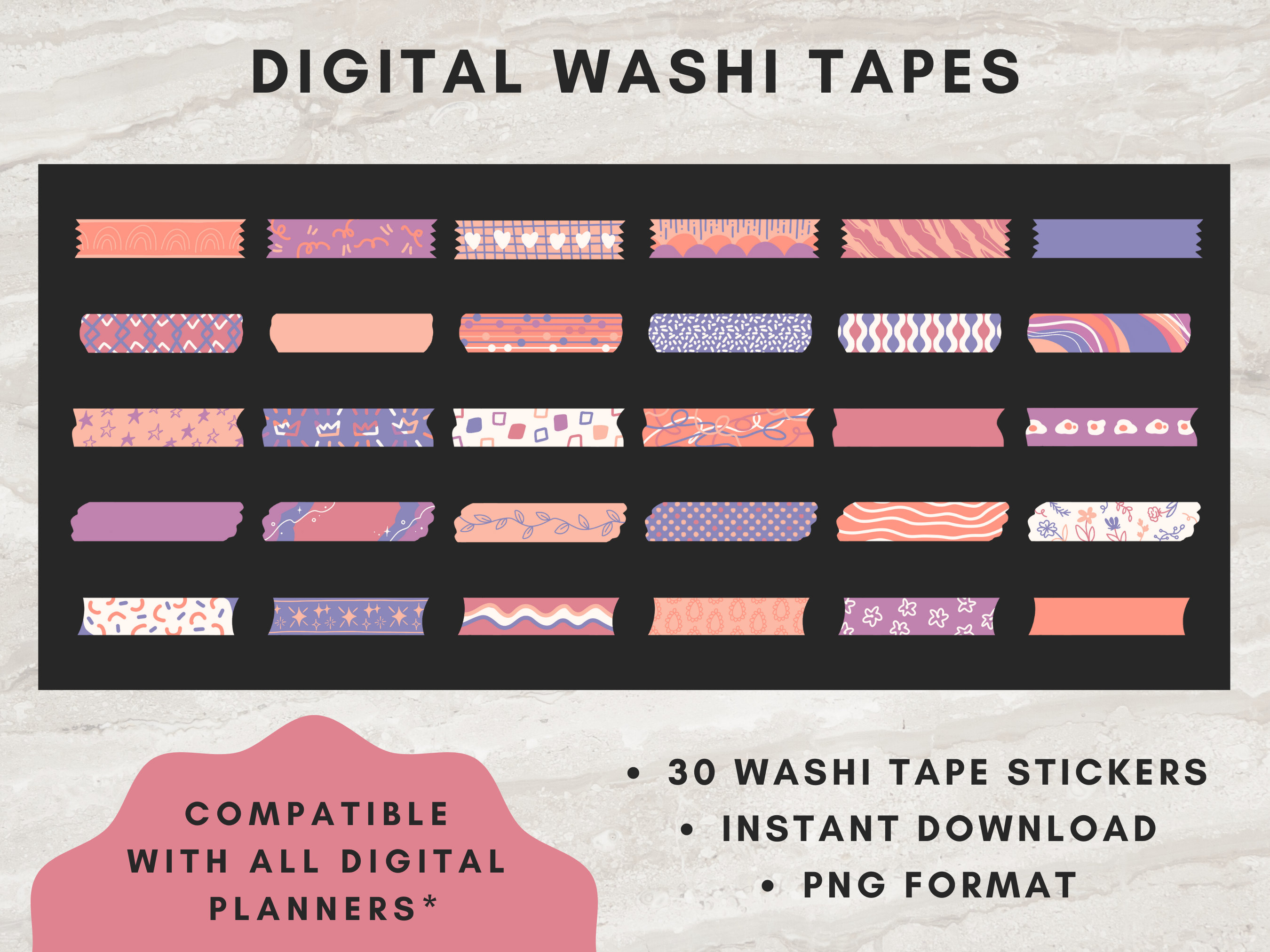8 Digital Washi Tape Clipart Gráfico por qidsign project