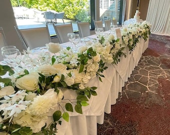 Aisle flower table runner hire prop South Wales ONLY ! Wedding venue dressing venue styling artificial wedding flower Pontypridd