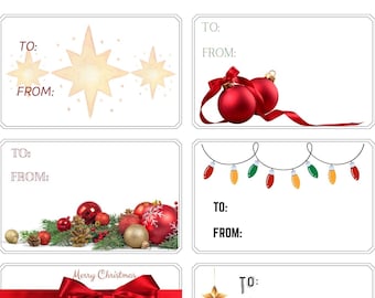 Printable, downloadable Christmas gift tags