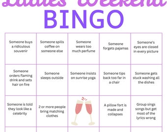 Fun Crazy Ladies Girls Weekend Trip Adventure Bingo