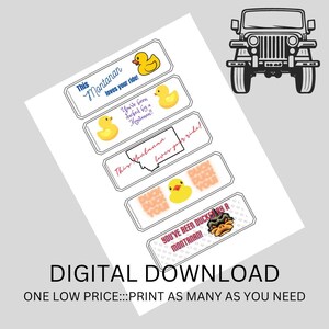 Montana Off-Road duck tags four wheeling printable download