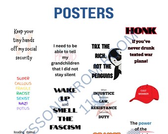 Unites States Protest Posters Democratic Anti-Trump Political Non-Violent