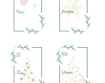 Simple, minimalist Christmas gift tags