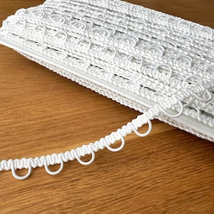 27 yards Ivory Bridal Button Loops Trim - Elastic Wedding Gown Fasteners, Off-White, DIY Bridal, Rouleau Button Loops, Lace Dress Back Trim