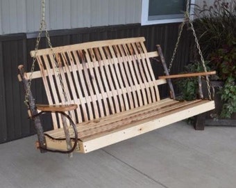 A&L Furniture Co. Amish-Made Hickory Porch Swings