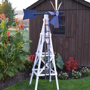 Amish-Made 82 Painted Wooden Farm Windmill Yard Decorations image 2