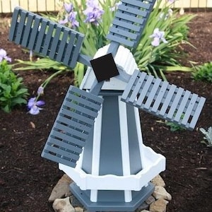 Amish-Made Painted Wooden Dutch Windmill Yard Decorations