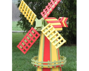 Amish-Made Patriotic and Rainbow Poly Windmills