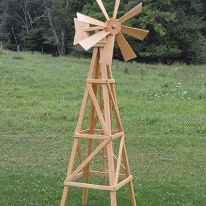 Amish-Made 82 Stained Wooden Farm Windmill Yard Decorations image 2