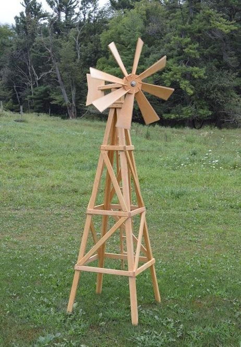 Amish-Made 82 Stained Wooden Farm Windmill Yard Decorations image 2