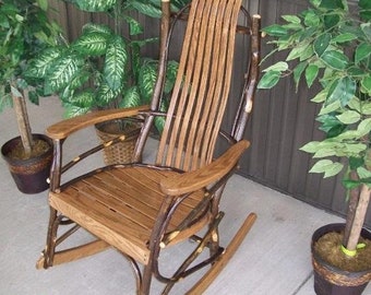 A&L Furniture Co. Amish-Made Hickory 7-Slat Rocker