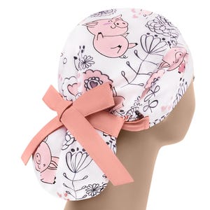 Casquettes de récurage, bonnets de cochon, casquette chirurgicale pour femmes, bonnet de soins pour femmes, queue de cheval de porcelet